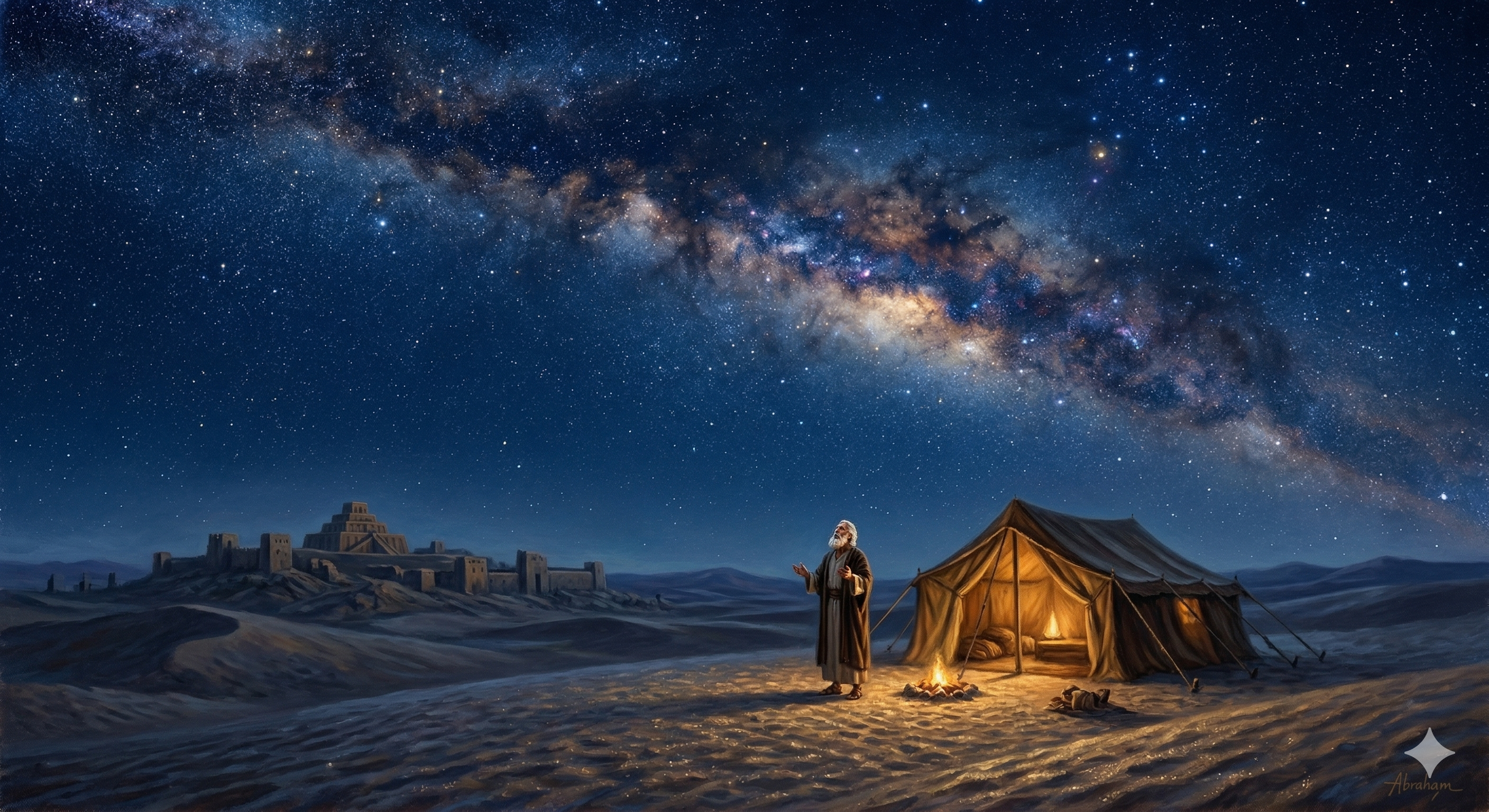 광야의 밤하늘과 별빛