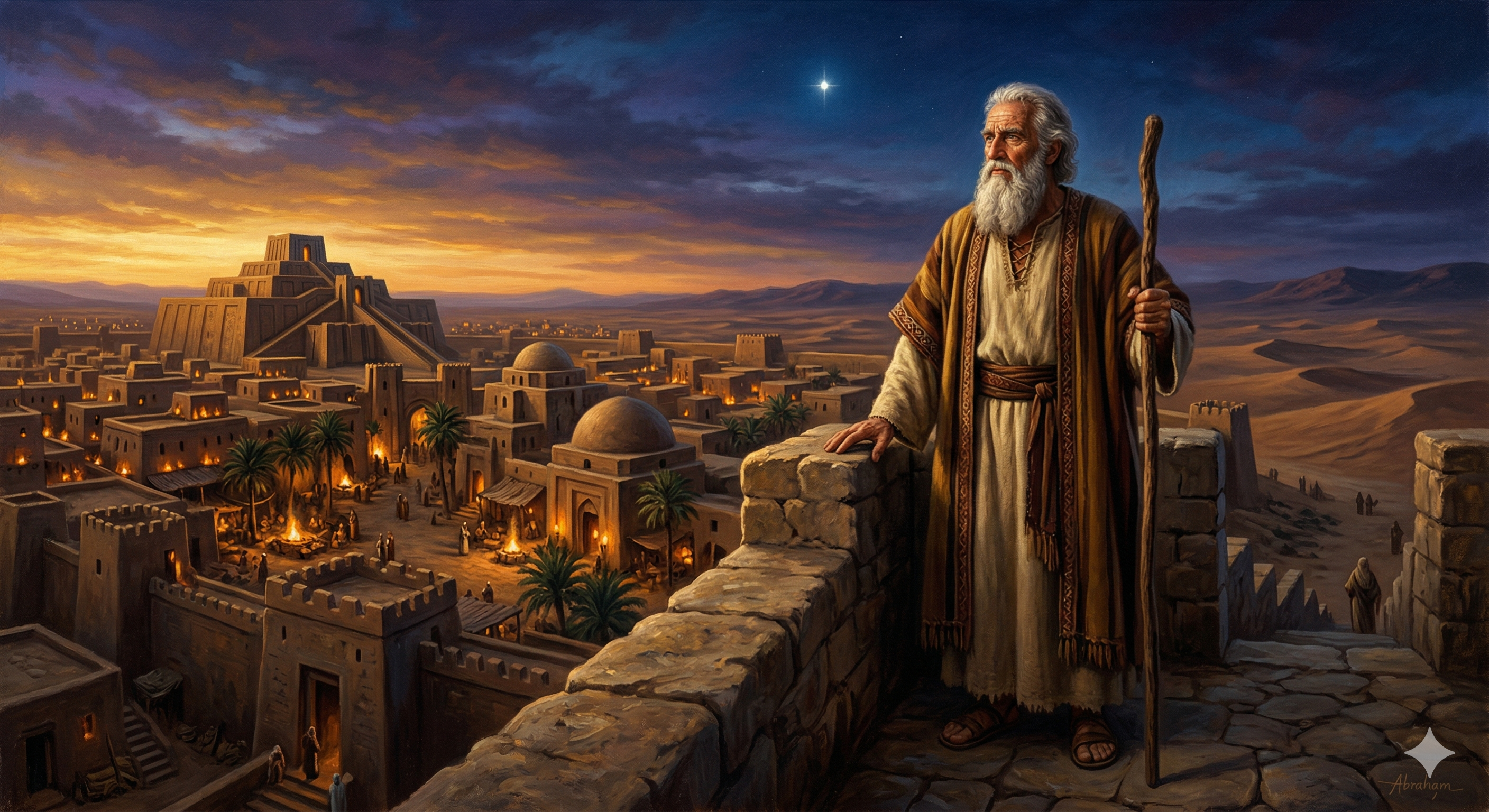 갈대아 우르를 바라보는 아브람