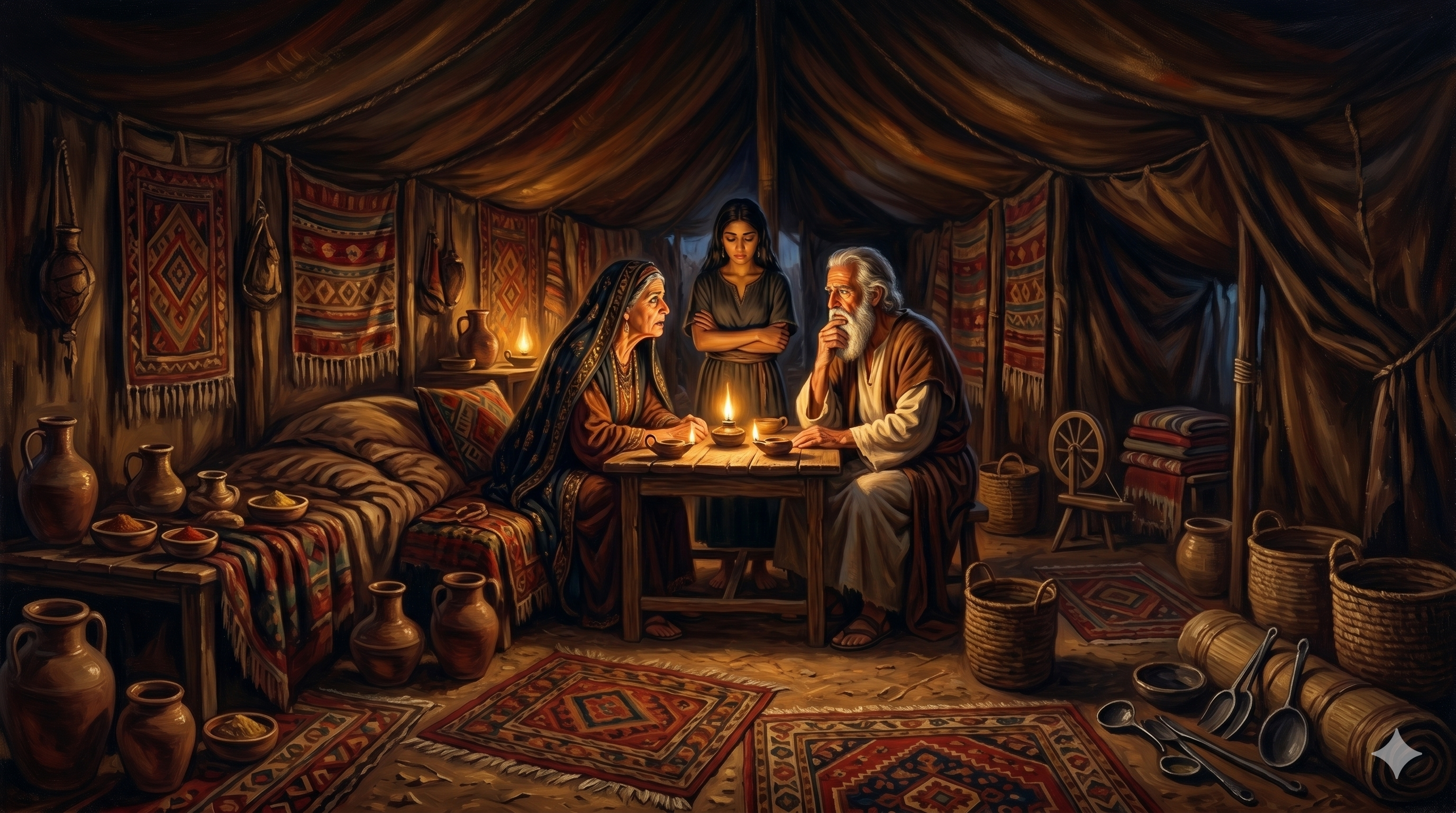 사래의 제안을 듣는 아브라함