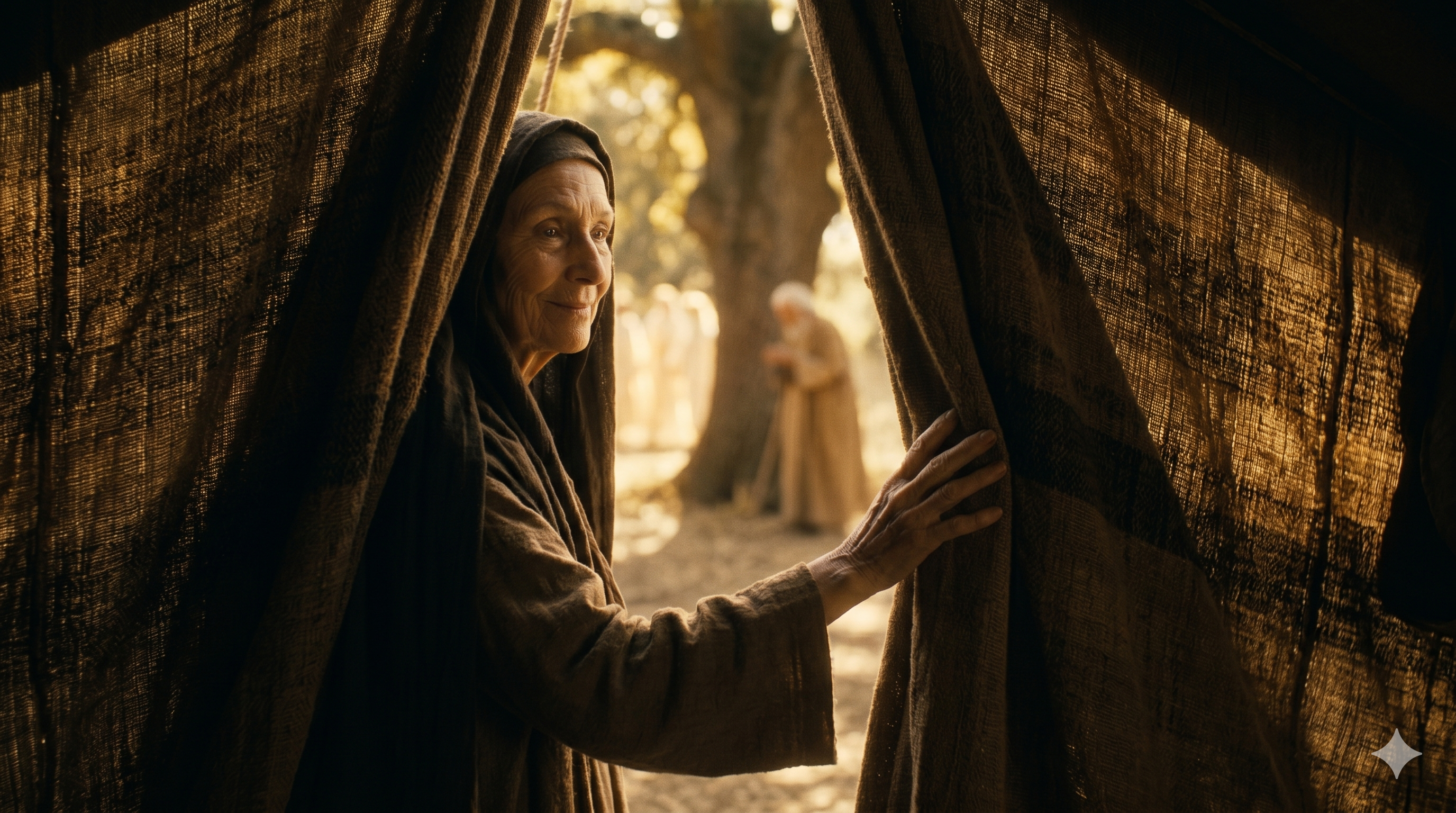 장막 뒤에서 웃는 사라