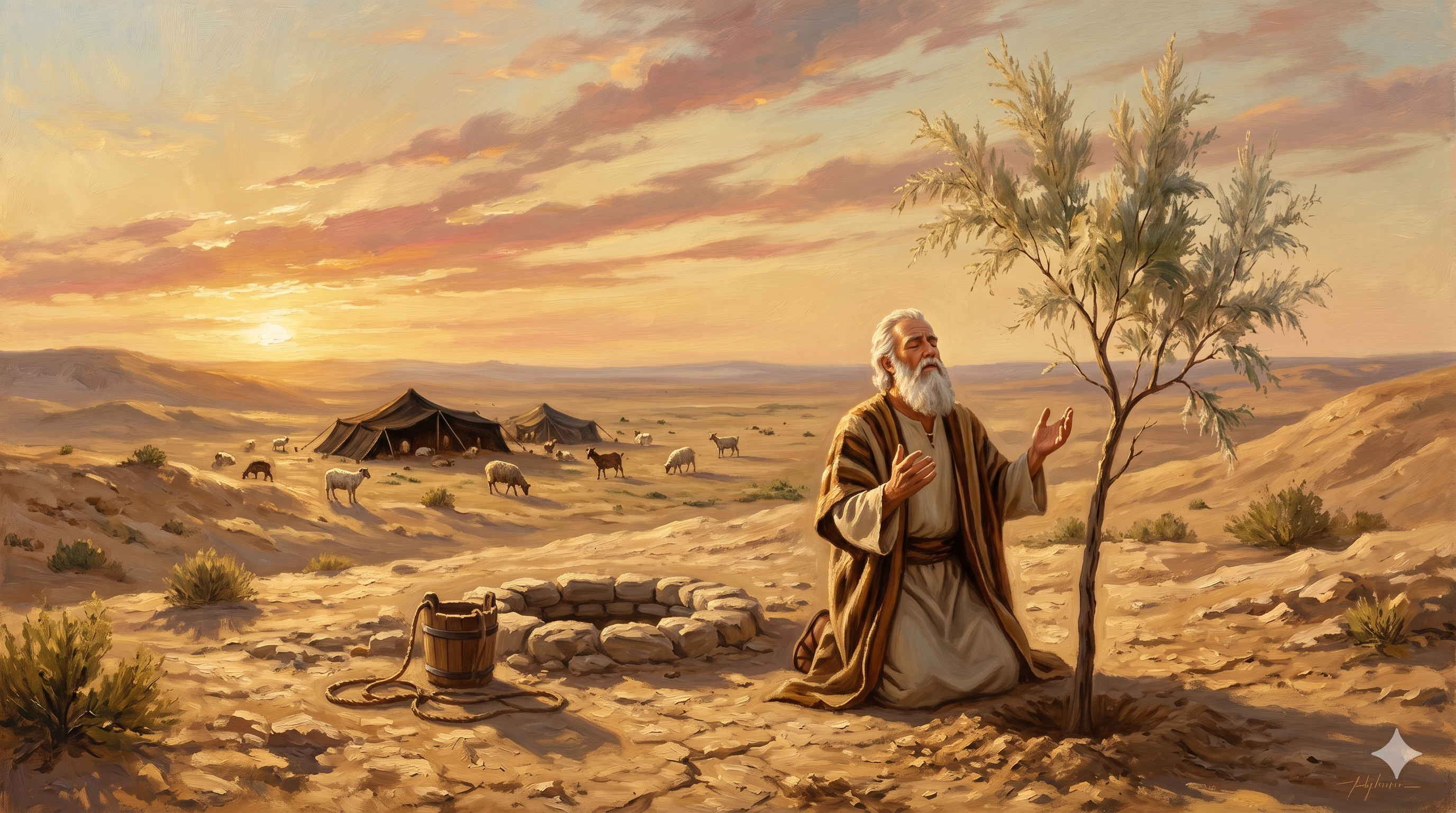 브엘세바 우물가에 에셀 나무를 심고 두 손을 들어 영원하신 여호와의 이름을 부르는 아브라함