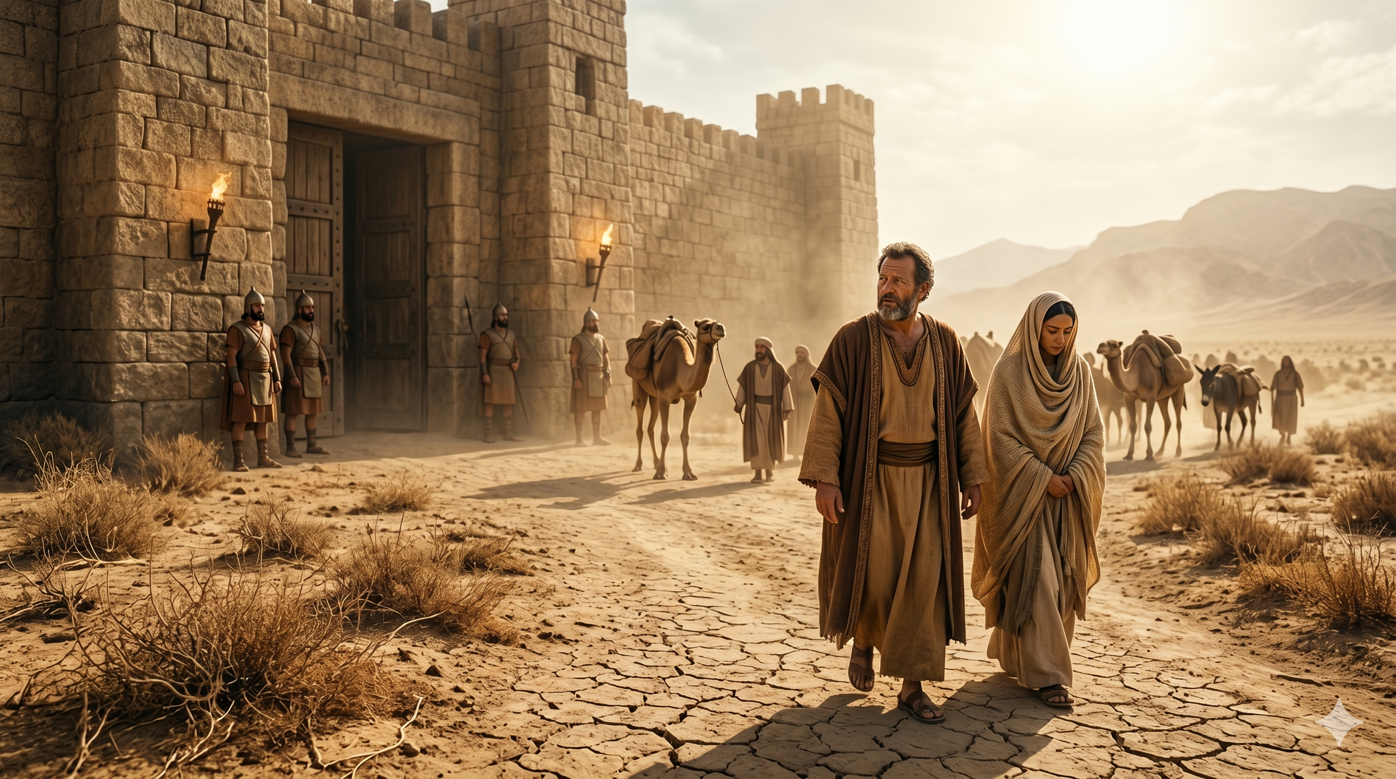 아비멜렉 앞에 선 이삭과 리브가