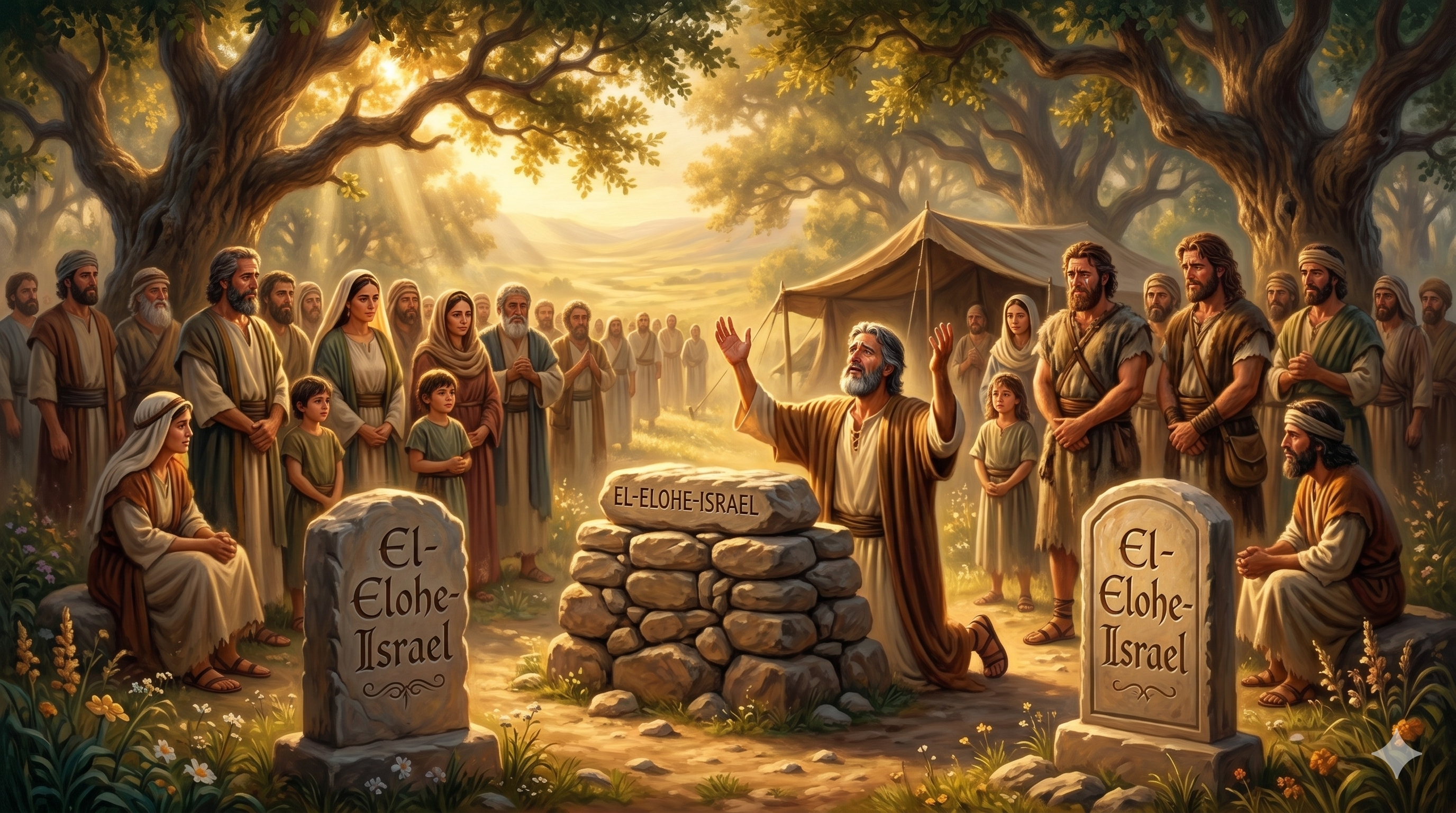 세겜 땅에 단을 쌓는 야곱 — 엘엘로헤이스라엘이라 이름하다